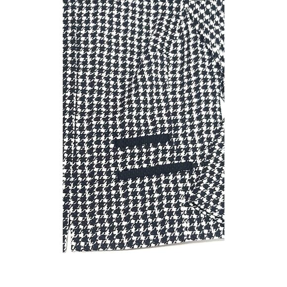 Talbots textured Houndstooth  Blazer Jacket Black white women's 12P - Picture 3 of 6